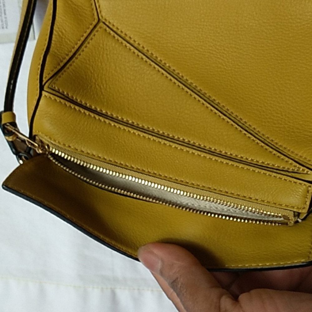 Loewe Mini Puzzle Bag in Mustard Yellow - Picture 3 of 14